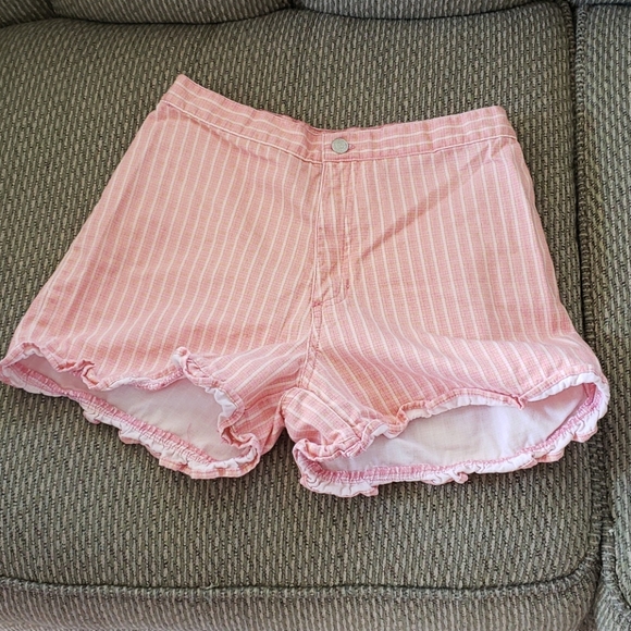 Girls Peach Striped Shorts by T.K.S. Basics - Picture 1 of 3